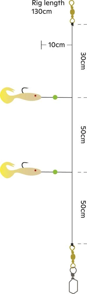 Kinetic Sabiki Shad Tail UV - Vorfach 5 Kinetic Sabiki Shad Tail UV - Vorfach – Bild 3