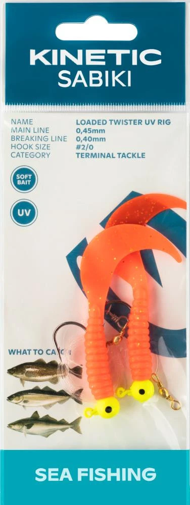 Kinetic Sabiki Loaded Twister UV 2/0 - Vorfach 3 Kinetic Sabiki Loaded Twister UV 2/0 - Vorfach