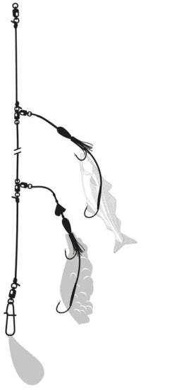 Zebco Leng Rig Selbstleuchtend 10/0 + 7/0 - 1,20mm - 65kg